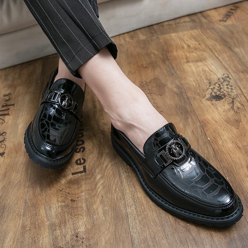 

Уличная мода, мужские лоферы, слипоны, натуральная кожа, коричневые повседневные деловые модельные туфли, мужская обувь для вечеринки и свадьбы 46 чёрный