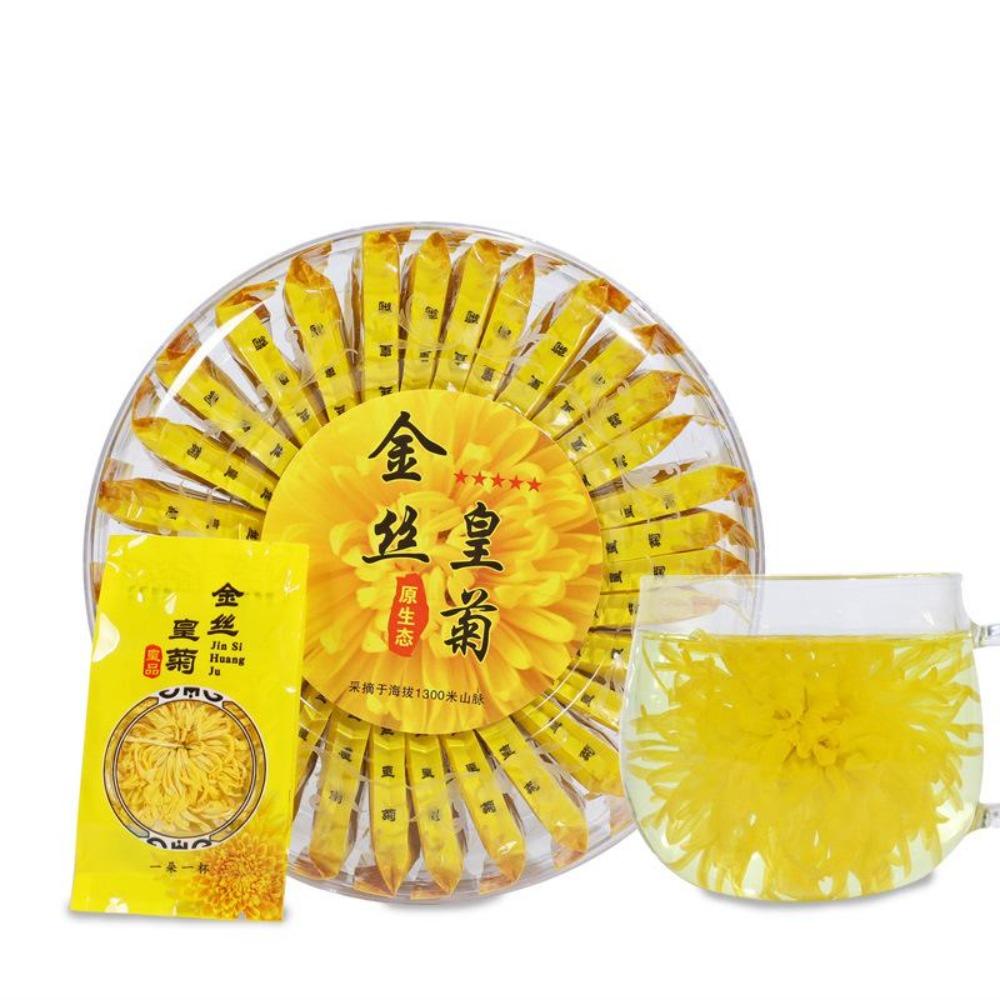 Organic Chrysanthemum Flower Tea Wuyuan Golden Needles Herbal Infusion 30 pcs 1