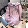 Women's Plus Size Purple Fleece Cardigan Sweatshirt - Heavyweight Petite Jacket Fashion 300 Jin