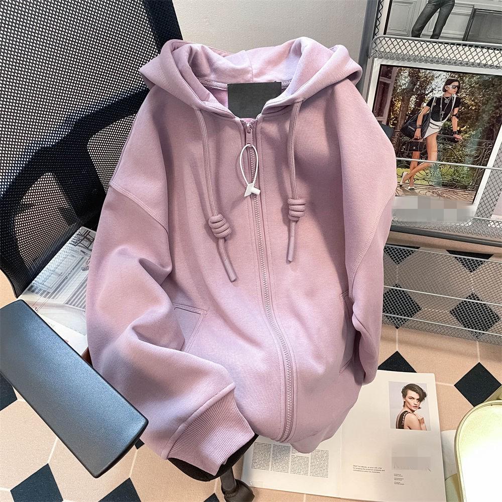 

Women s Plus Size Purple Fleece Cardigan Sweatshirt - Heavyweight Petite Jacket Fashion 300 Jin M (80-100 jin)