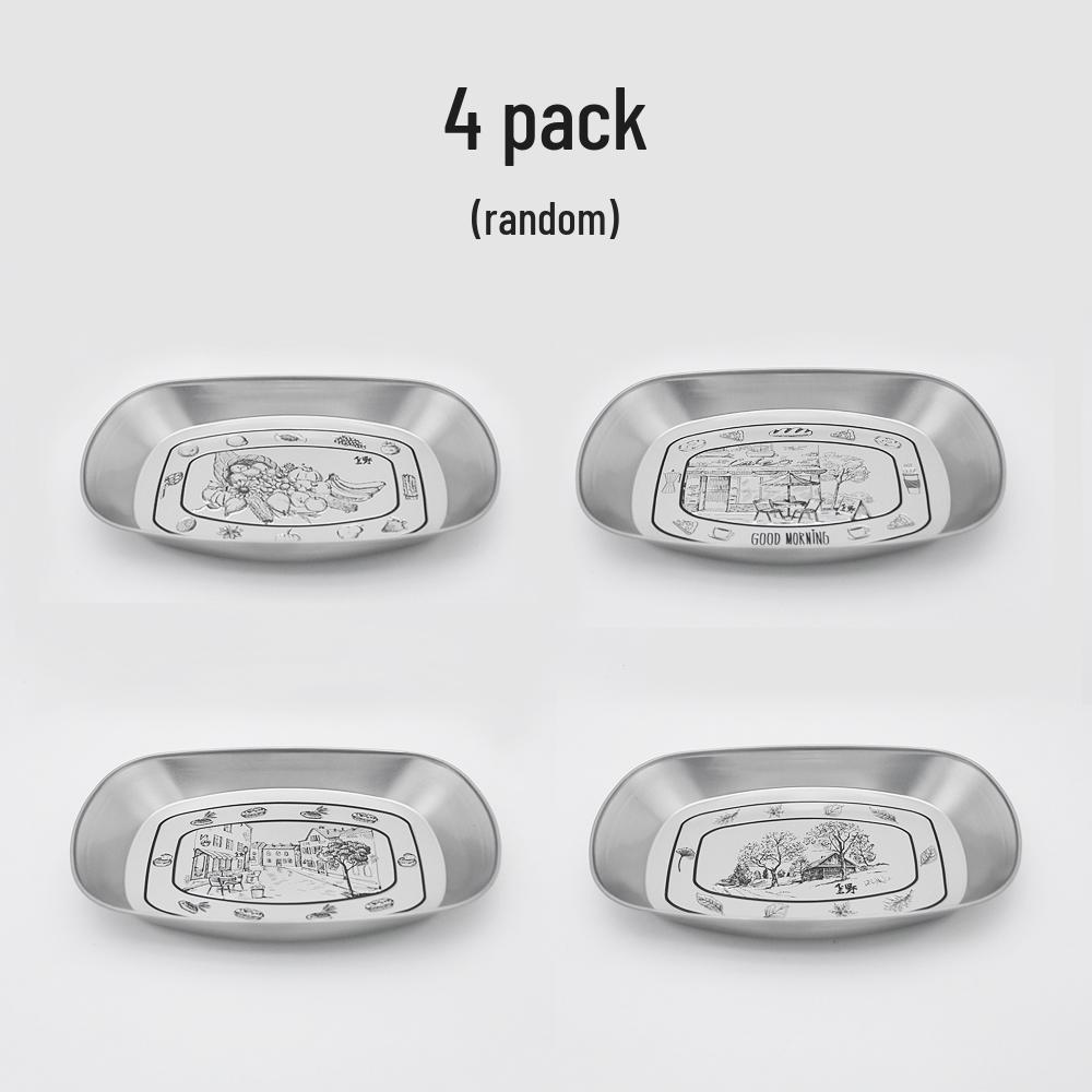 Retro European-Style Tin Camping Plate - Portable BBQ & Picnic Tableware