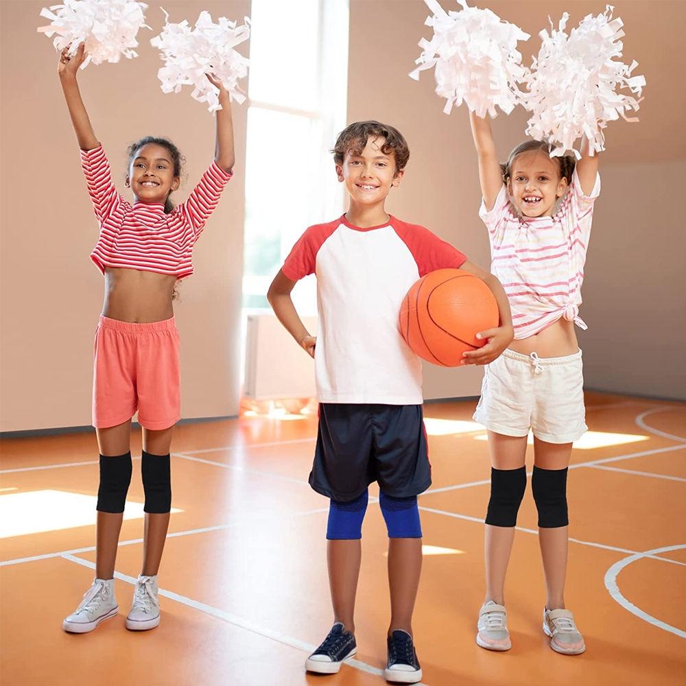 1Pair Soft Knitted Kids Teens Knee Brace Children Patella Brace Support for Soccer, Volleyball, Basketball, Outdoor Sports