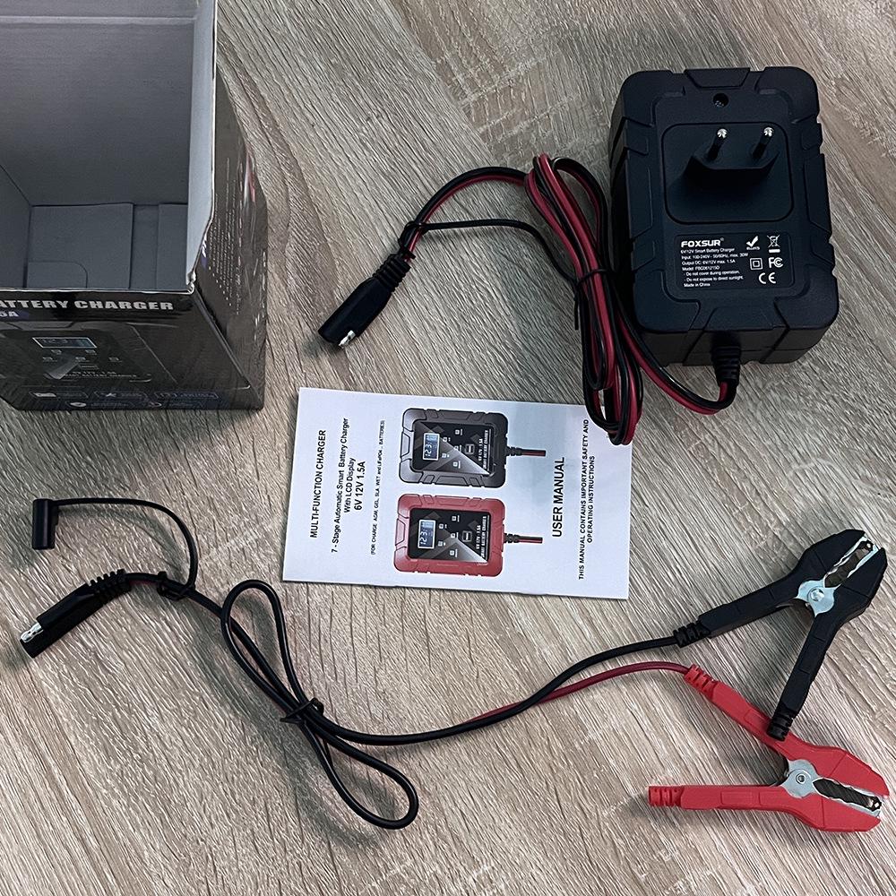 

Умное зарядное устройство для аккумуляторов 6В/12В, 1,5А Автоматическое поддержание, Вилка