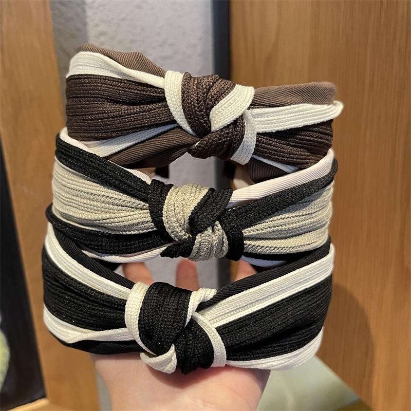 Stunning Woman Knitting Cloth Knotted Hairbands for Women Girls Casual Shopping Party Headpiece Autumn Winter Head Wears