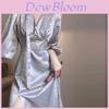Vintage Romantic Knit Dress With Vneck And Floral Print For Spring 2025