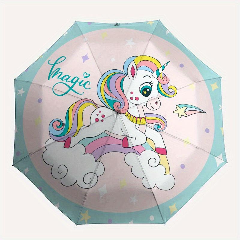 Magical Unicorn Cloud Sticker Decal for Kids Room DecorUmbrella, Portable 3-Fold Compact Umbrella,Christmas Gift ES480