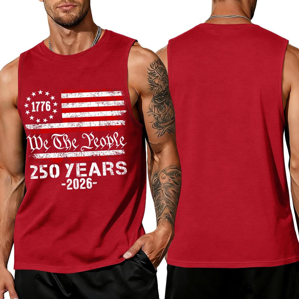 Men 4th Of Shirts USA Muscle Sleeveless Shirt Patriotic Tank Tops