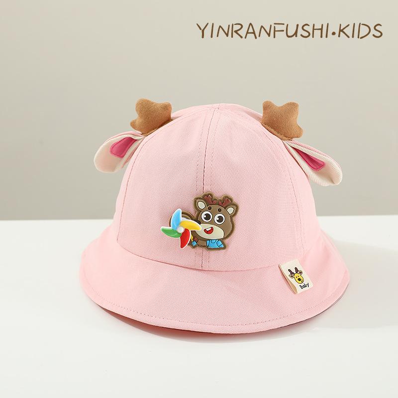 New Baby Fisherman Hat Cute Cartoon Lamb Windmill Sun Hat Spring and Summer Children's Pot Hat