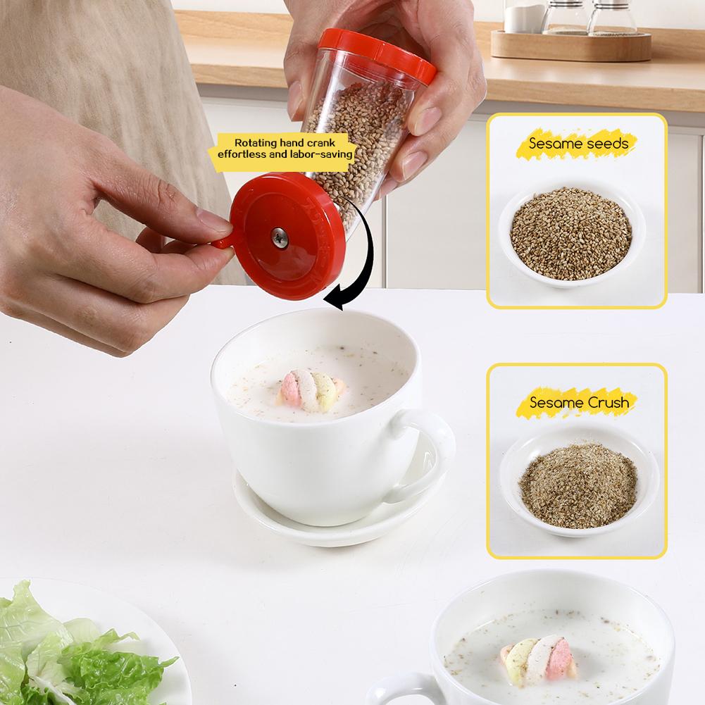 Sesame-Seed Grinder,75ml Sesame-Seed Dispenser,Multifunctional Kitchen Seed-Grinding Tool,Manual Sesames Mill For Kitchen