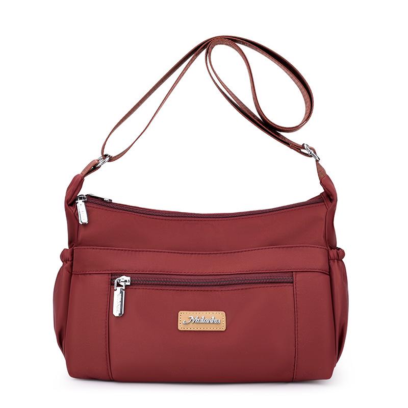 Water-Repellent Nylon Crossbody Bag for Middle-Aged Women, Large-Capacity, Multi-Layer, Versatile Casual Shoulder Bag.
