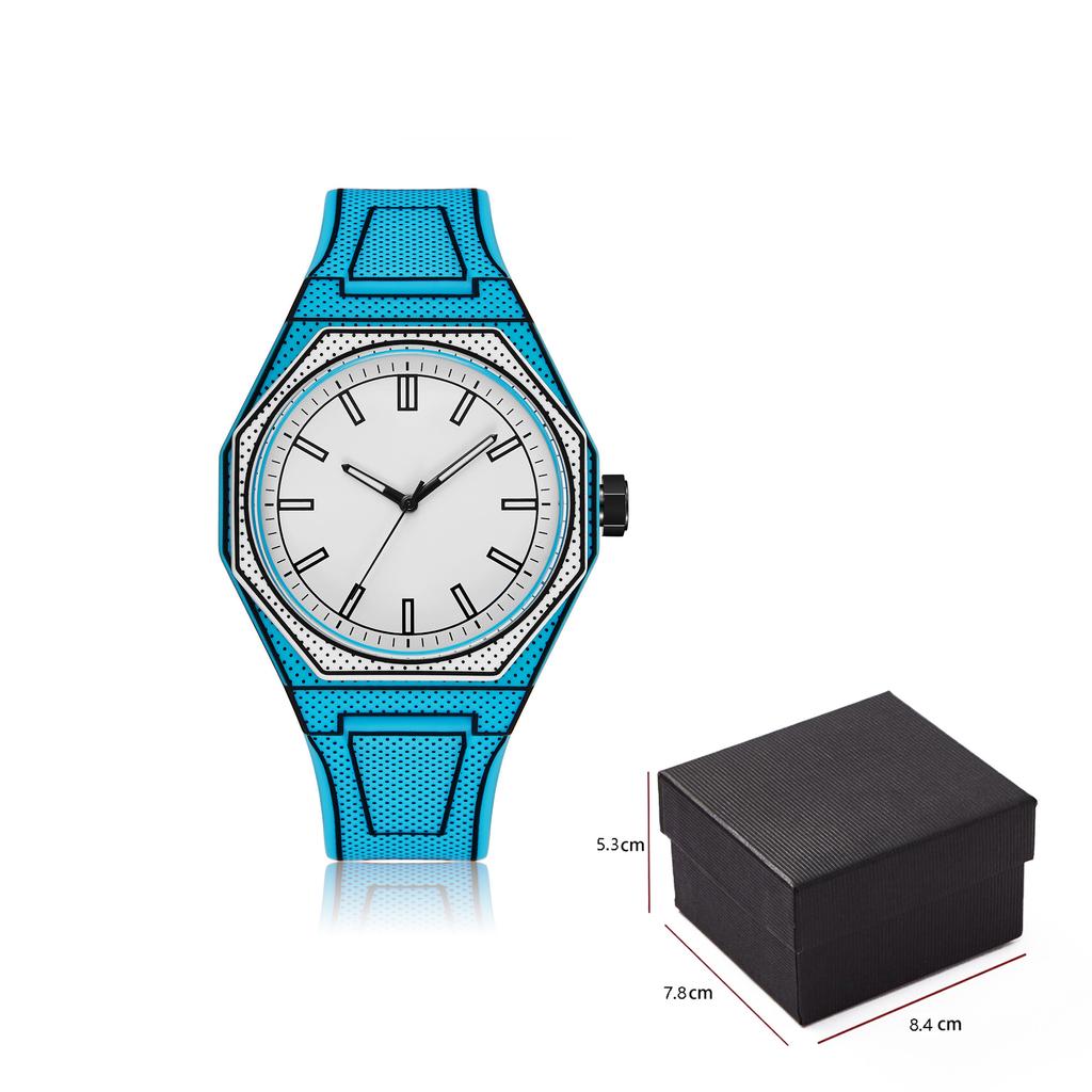 Lightweight polycarbonate case high tech color men's watch classic simple silicone strap men's quartz watch fashion style clock