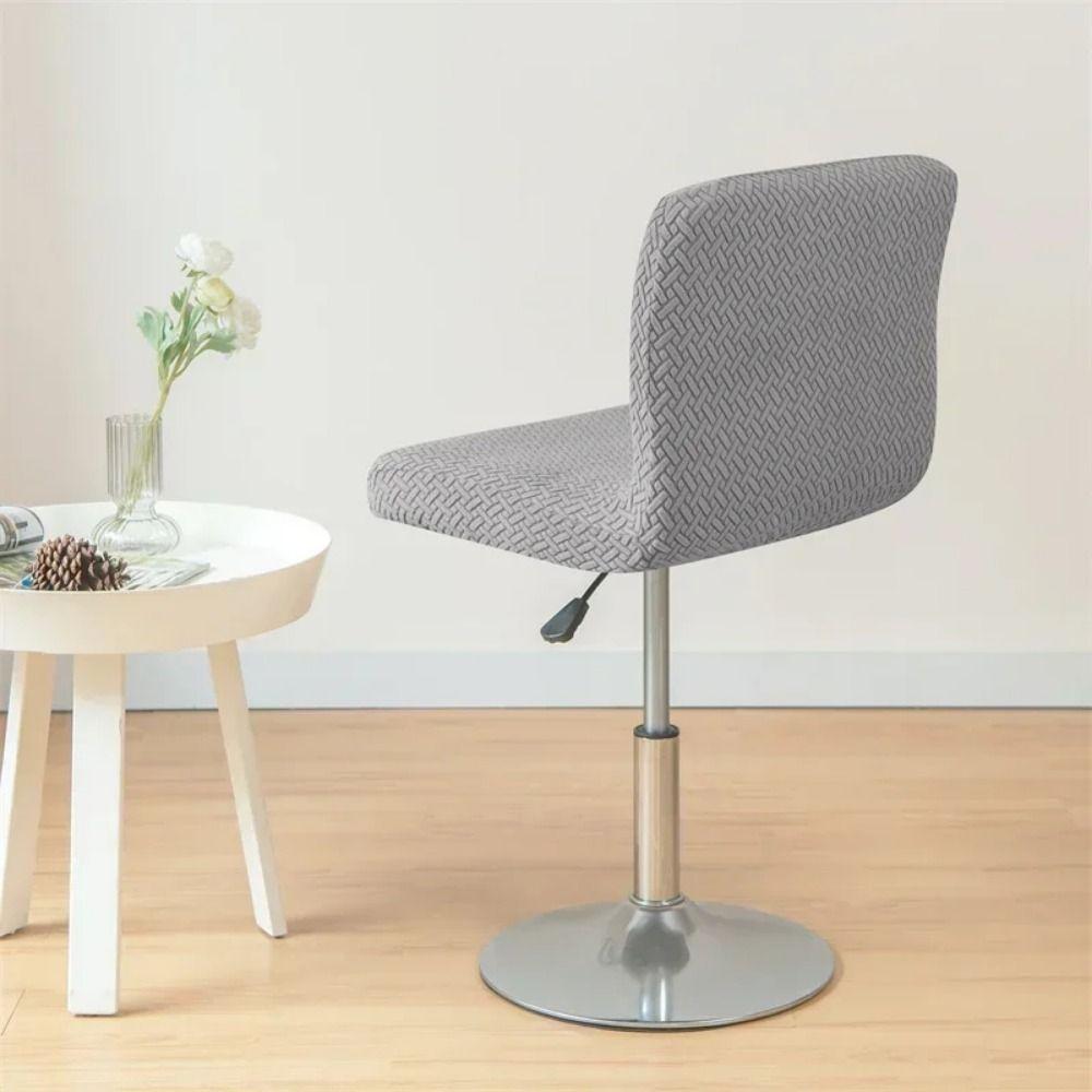 Jacquard Pattern Curved Chair Cover Soft Stretchable Restaurant Stool Cover Removable Dust-proof Chair Seat Slipcovers
