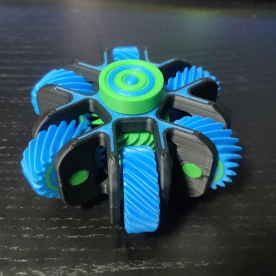 3D Printed Fidget Spinner Toy Anxiety Stress Relief Gear Spinning Toy Portable Travel Home Office Finger Roller EDC Desk