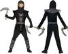 Dark Black Ninja Warrior Costume 5-6 Years