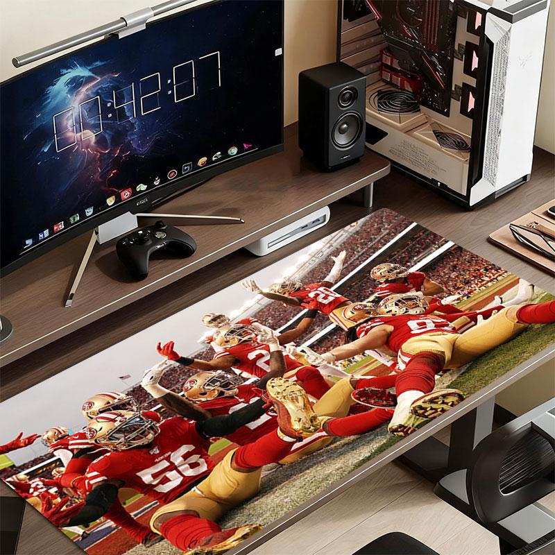 SF 49ers Players Mouse Pad, Large Gaming Desk Mat, Non-slip XXL Mousepad for Laptop & Tablet, Mini PC Playmat with Stitched Edges