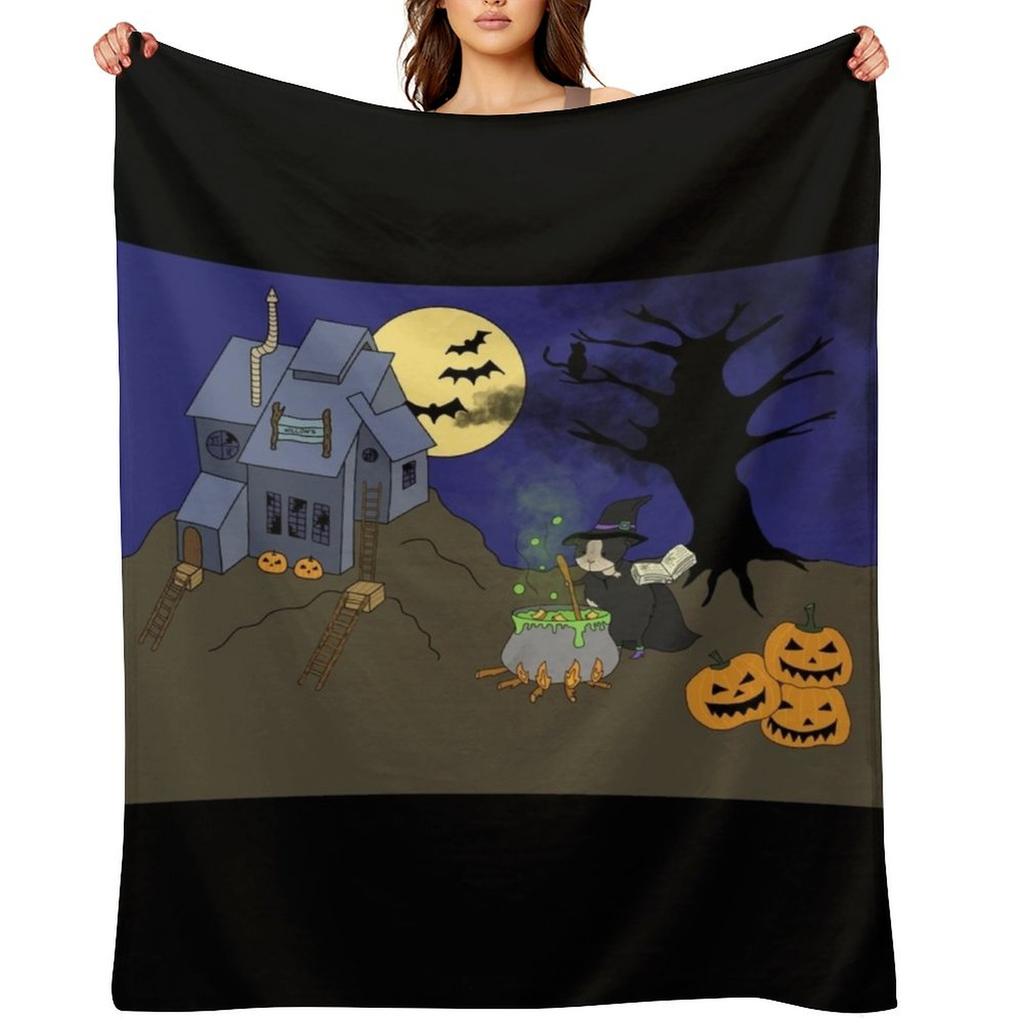 Willow the witch - Halloween Guinea pig Throw Blanket Shaggy sofa bed Bed Fashionable decorative Blankets