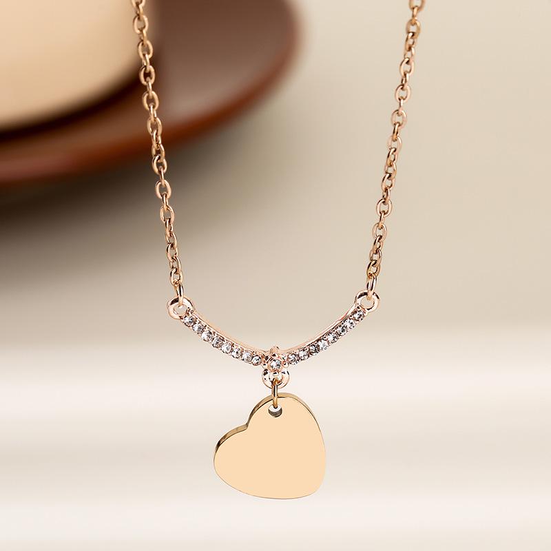 Stainless Steel V-Shape Necklace with Multiple Accessories and UV Color Printed Cross Chain