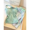 Summer pajamas with chest pads women's 1011 new Korean version can be worn outside striped shorts loungewear large size suit