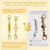 A95D-Magnetic Necklace Clasp And Closures 20 Pcs, 14K Gold And Silver, Strong Magnet Jewelry Connectors