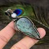 Ruby in Fuchsite, Moonstone Gemstone Copper Wire Wrap Jewelry Pendant 2.96" N2l65