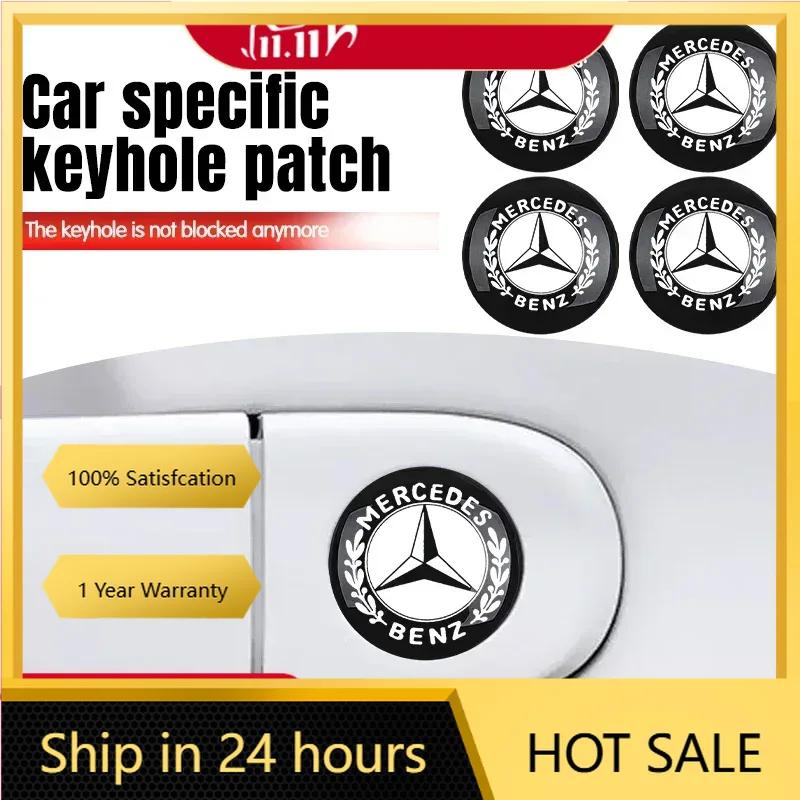 For Mercedes Benz 2Pcs Car styling Lock Keyhole Stickers Decoration Protection For Mercedes Benz C180 C200 C260 C300 W108 W124 W