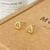 Simple Triangle Diamond Earrings with Geometric Hollow Earrings Small and Elegant French Retro