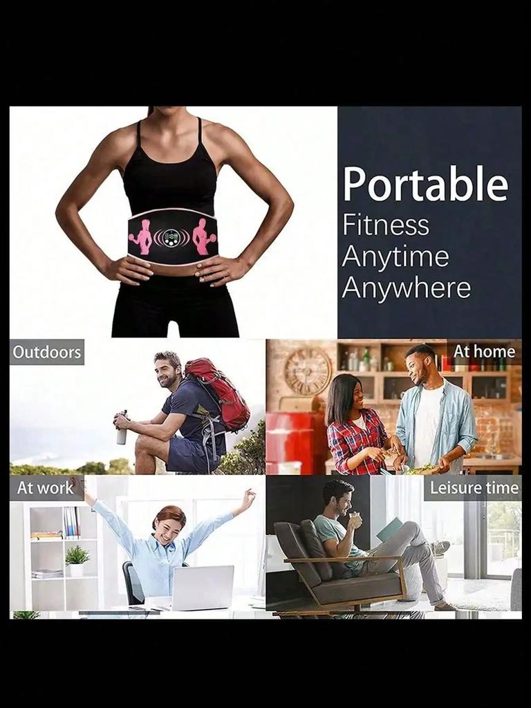 Abs Stimulator USB Rechargeable Stimulating Belt Muscle Toning Belt,Training Device For Muscles Abdominal Workout Massager