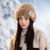 Autumn and Winter Hats, Women's Big Head Circumference Shows the Face, Small Knitted Hats, Plush Warm Wool Hats, Ear Protectors, and Head Hats.