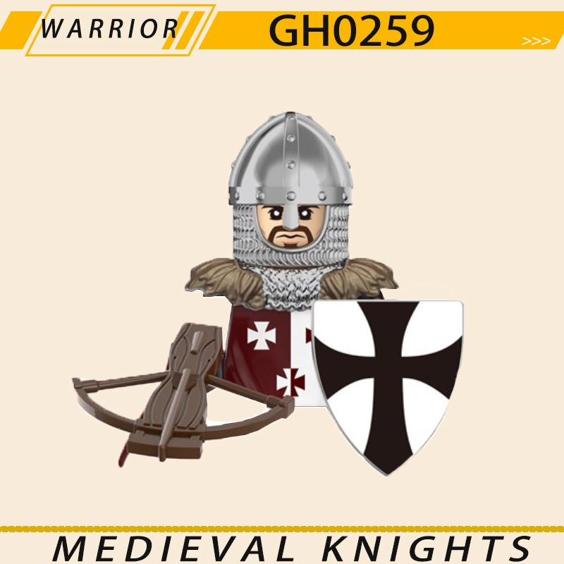 Medieval Military Jerusalem Tripoli Knight Building Blocks Castle Lionheart Hospital Teutonic Soldier Figures Warrior Bricks Toy