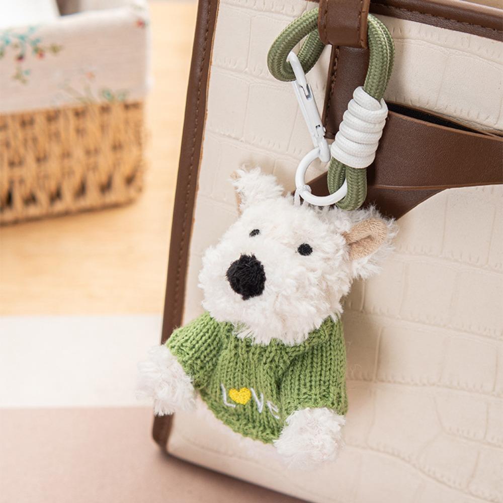 Cartoon Animal Plush Puppy Doll Keychain Anti-lost Car Hanging Pendant  Bag Pendant