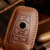 Leather Car Key Case Cover Fob Keychain Accessories for BMW Series 3 F30 F10 F18 F22 F01 X3 X4 F06 F02 M3 M5 Keyring Holder Bag