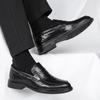 Fashion2024 Newly Men Black Slip-On Leather Shoes Soft Anti-slip Driving Shoes Man Spring Moccasins Social Flat Dress Formal Wear Shoes