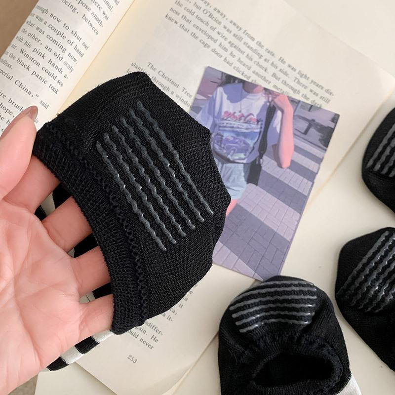 Invisible Socks Children'S Summer Thin Non-Slip Can Not Fall Off With Light Mouth Boat Socks Striped Cartoon Cute Women'S Socks