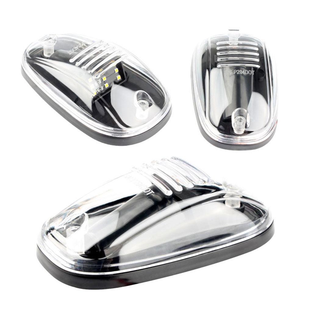 5 pezzi luci di segnalazione per tetto cabina con lente trasparente/fumé/bianco ambra