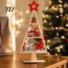 Desktop Christmas Ornament Wooden Tabletop Tree Decor, Hollow Xmas Ornament, Farmhouse Centerpiece for Holiday Party Home Decoration, Gift Handmade