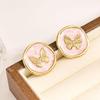 Elegant Geometric Butterfly Round Earrings