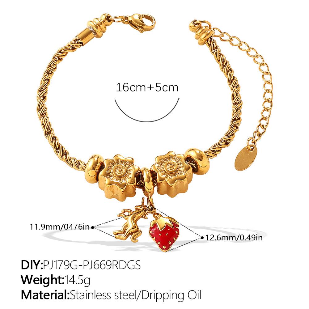 Fashion DIY Diverse Pendant Bracelet Non-fading Gold-plated Light Luxury Bracelet Jewelry