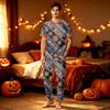 Familien-Passendes Halloween-Print-Pyjama-Set Kurzarm-Oberteil und Hose