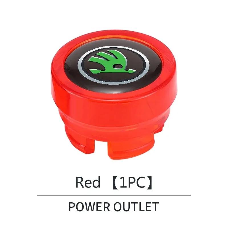 QGO2 Car Cigarette Lighter Cover DustProof Decoration Cap For Skoda Fabia Superb Yeti Octavia Enyaq Rapid Kodiaq Kamiq Karoq Scala A7
