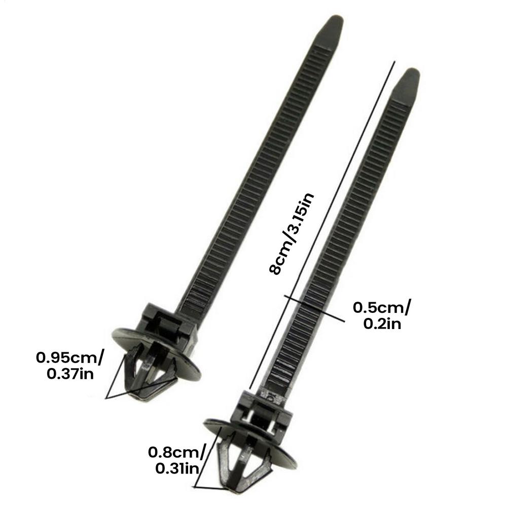 

25pcs Nylon Universal Cable Tie Buckle Heavy Duty Self-Locking Zip Ties Holder with Pin Fasteners For Automobile RV Body Panel