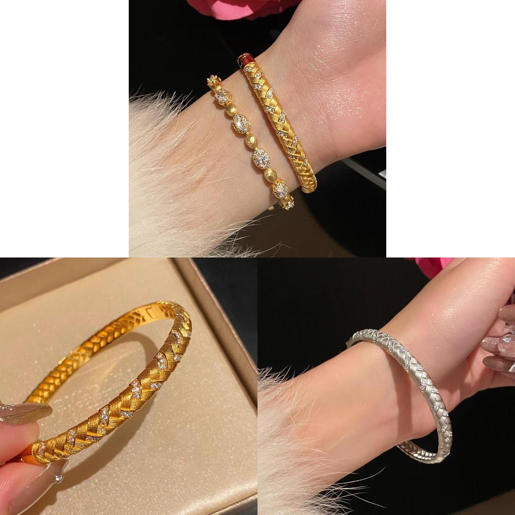 Copper Plated Wheat Motif Bracelet With Elegant Design For Women
