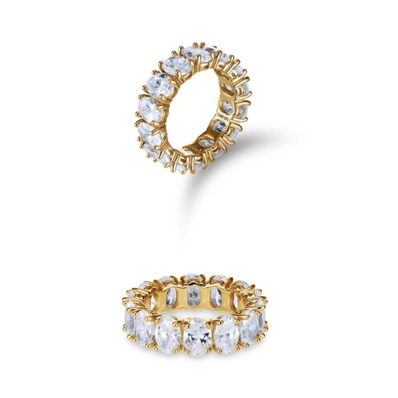 Tani by Minetani Oval Cut Eternity Ring Silver   Ms4r004q