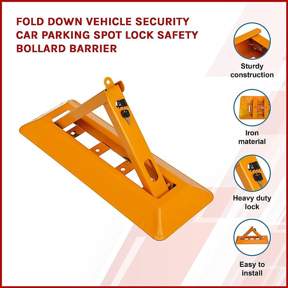 Safety Cones Posts Barriers Fold Down Vehicle Security Car Parking Spot Lock Safety Bollard Barrier