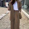 Korean Style 2025 Loose Casual Padded Shoulder Suit Jacket - Multiple Colors