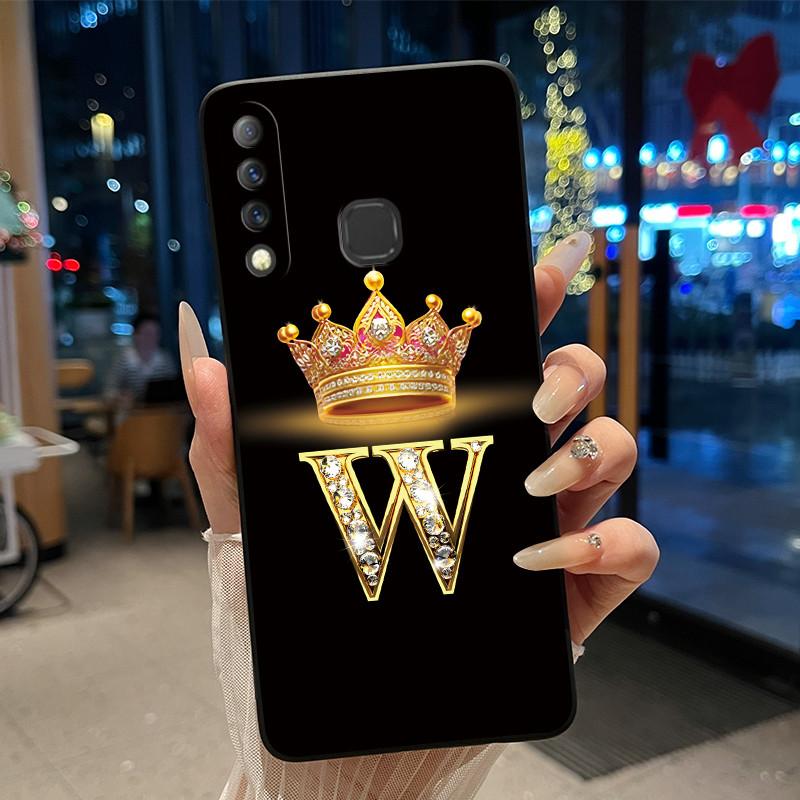 Beautiful A To Z Letter Crown Casing For Infinix S4 Smart3 Plus X626 X267 Case Black Soft Silicone Shockproof Shell