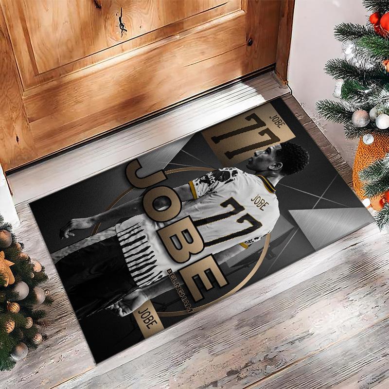 Jude Bellingham Soccer Football Pattern Soft Area Rug Non Slip Indoor Floor Carpet Sports Decor Mat for Bedroom