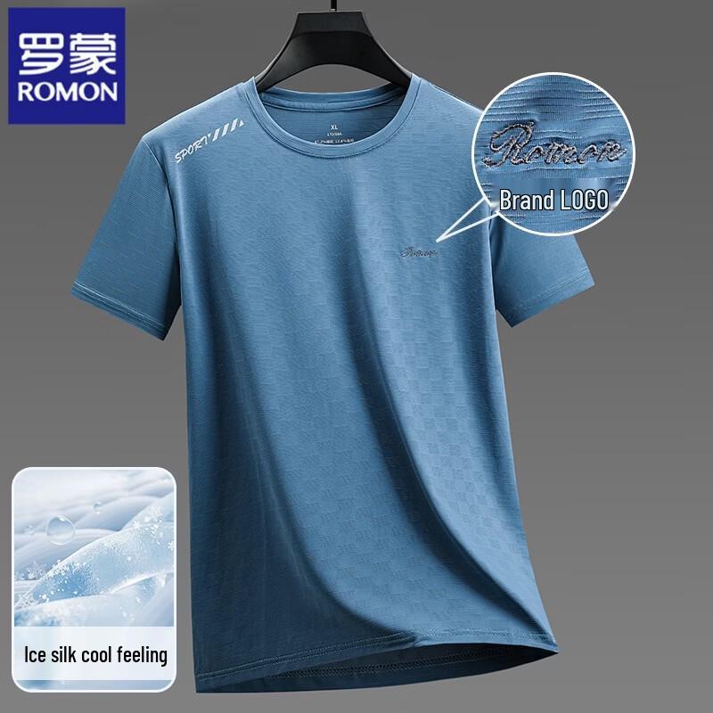 ROMON Men's Casual Solid Short Sleeve T-Shirt