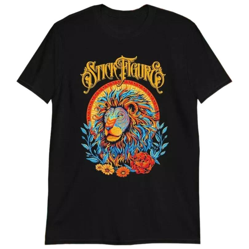Stick Figure Lion Monarch T-Shirt, Front Printed, S-4XL. Unisex T-Shirt XL