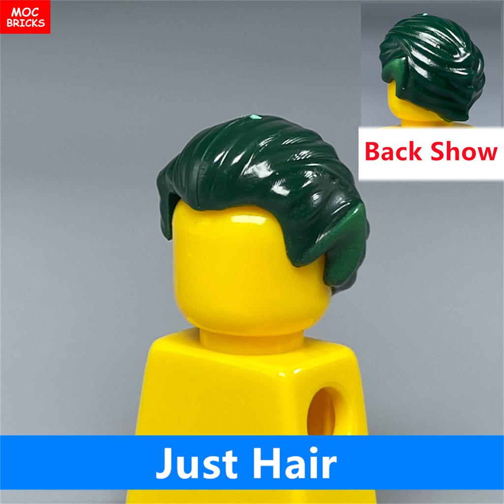 MOC Bricks 4cm Figure Body Wear Male Boy Fire Brown Hairs Assembled Building Blocks Educatinal Plastic Toys