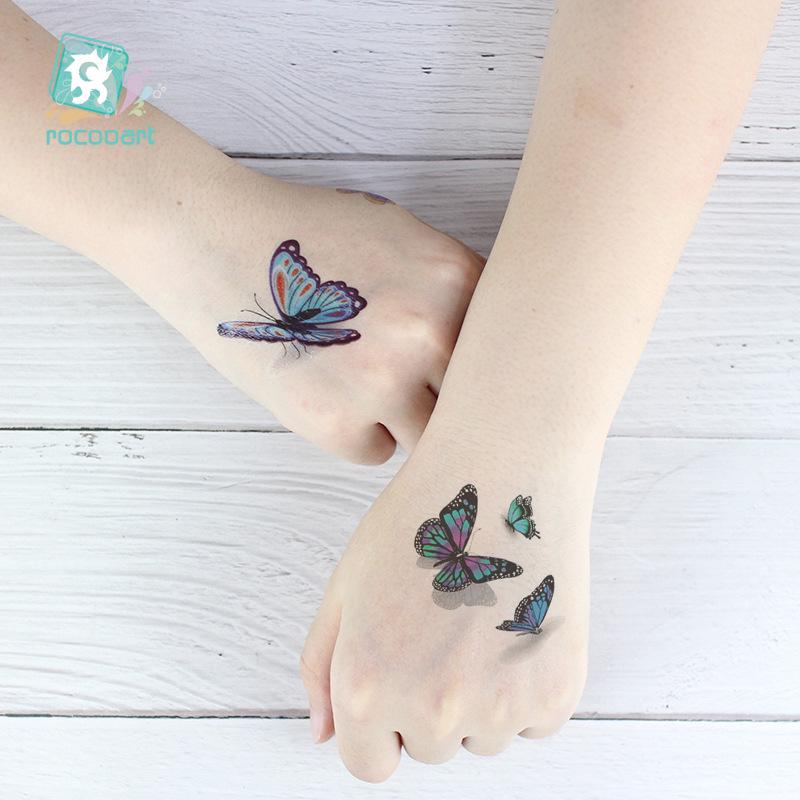 Waterproof 3D Colorful Butterfly Tattoo Sticker - High-End Fashion Tattoos